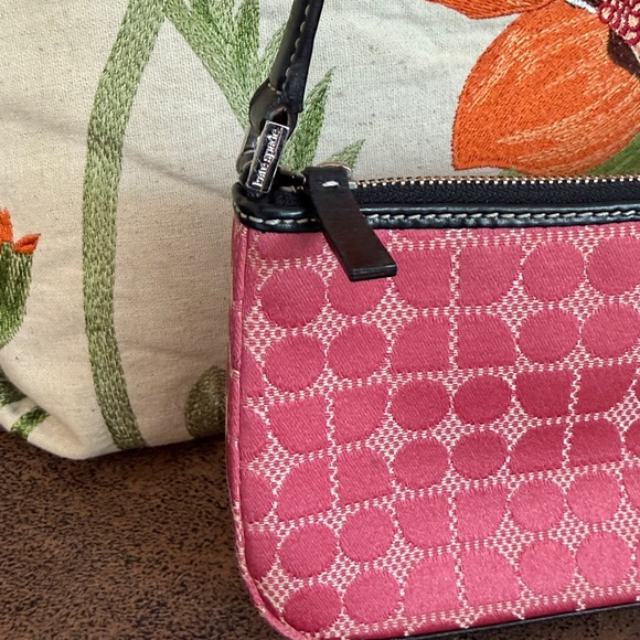 VINTAGE KATE SPADE DEMI BAG SIGNATURE CANVAS LEATHER VGUC - Picture 5 of 8